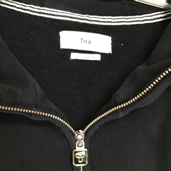 TNA Full Zip Boyfriend Hooded Jacket Black Size XL - Picture 10 of 14